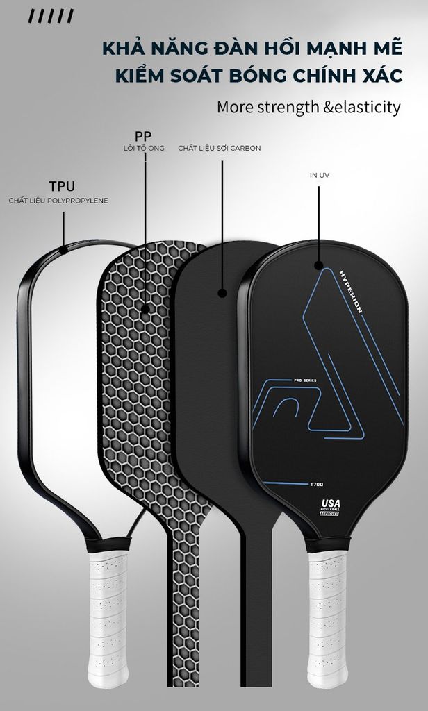 Vợt pickleball đỏ T700 Pro - PK07.2