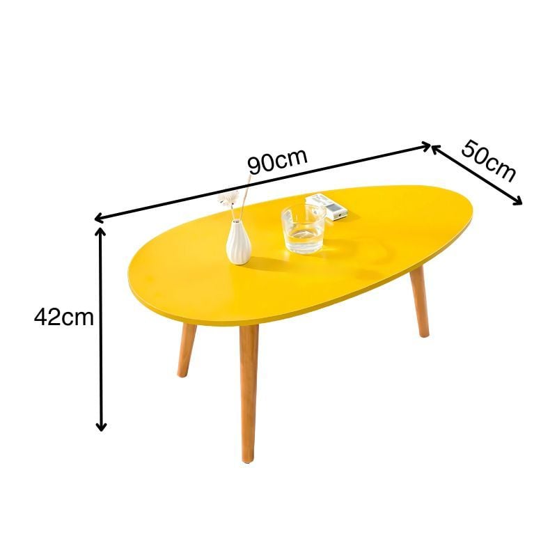 Bàn trà gỗ cao cấp hình trứng bầu dục hiện đại - GP55