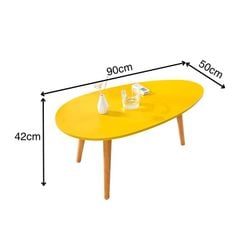 Bàn trà gỗ cao cấp hình trứng bầu dục hiện đại - GP55