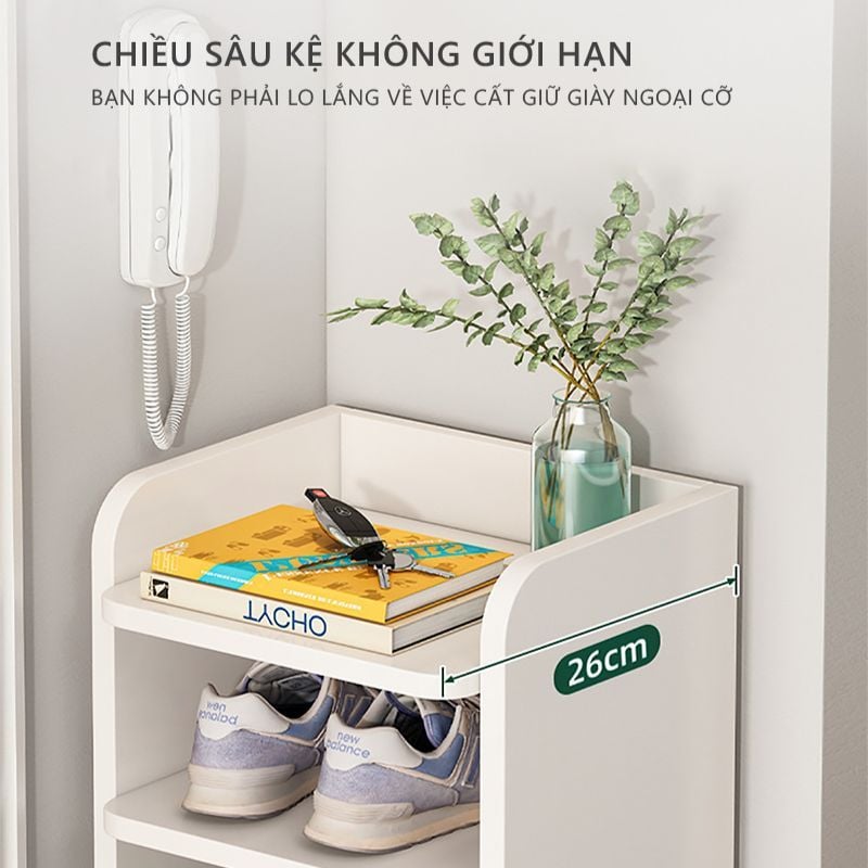 Kệ giày trắng đa tầng phong cách tối giản - GP247