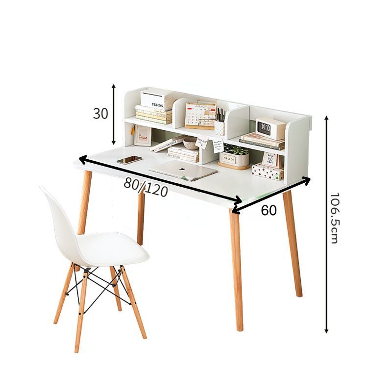 Bàn làm việc chân gỗ có giá để sách 2 tầng - GP197