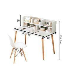 Bàn làm việc chân gỗ có giá để sách 2 tầng - GP197