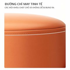 Ghế đôn da tròn trang trí có quai xách - GC25