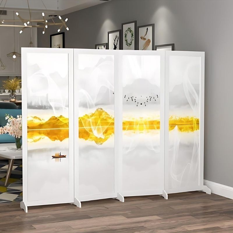 Bình phong in hoạ tiết trắng hiện đại - BP.IN.08