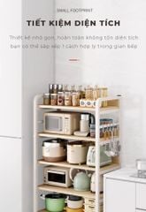 [Giảm giá 60%] Kệ nhà bếp 5 tầng trắng vân gỗ - GM174
