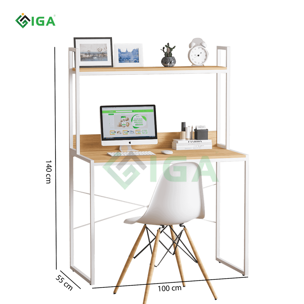 Bàn làm việc tích hợp giá sách hiện đại, gọn nhẹ - GM26