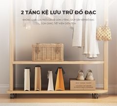 Giá treo quần áo kết hợp gương xoay 360 di động, thiết kế hiện đại, đa năng - GP371