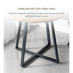 Bàn trà gỗ tròn chân sắt GM85
