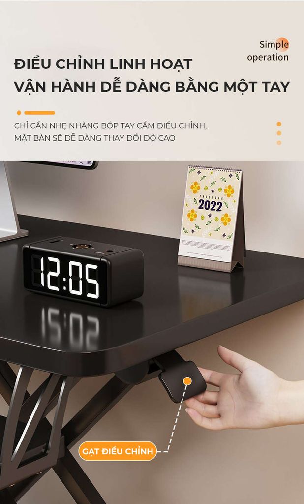 Bàn làm việc nâng hạ tùy chỉnh độ cao - GN72