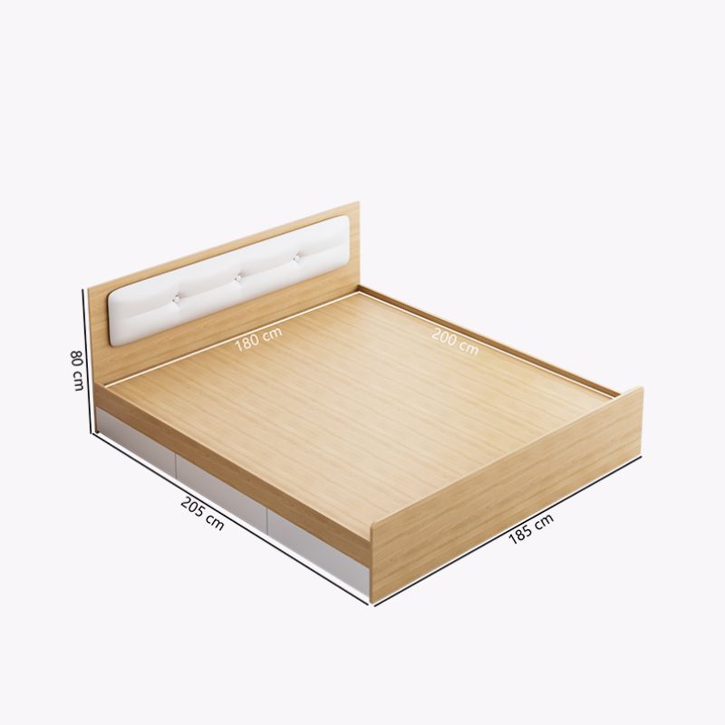 Giường đơn có ngăn kéo vân gỗ trắng 1m6x2m GP239