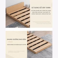 Giường bệt hiện đại màu vân gỗ - GP310