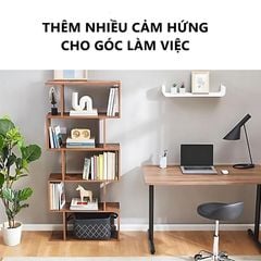 Kệ sách đứng 5 tầng chữ S màu gỗ cháy - GP191