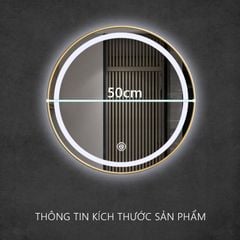 Gương trang điểm tròn treo tường có đèn LED cảm ứng - GP246