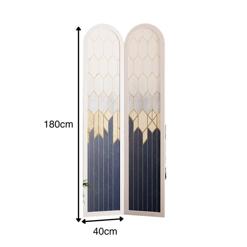 Bình phong  vách ngăn thiết kế in hoạ tiết xanh dương - BP.IN.12