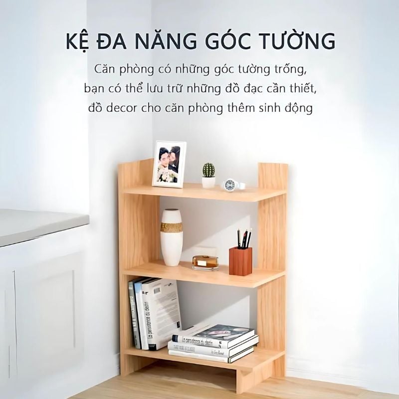 Kệ gỗ góc tường 3 tầng đa năng hiện đại - GP180