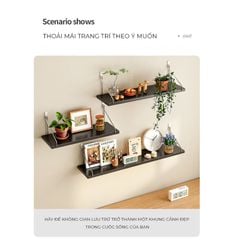 Combo Kệ Trang Trí Treo Tường Vân Gỗ Sồi (30/50/80*15- Móc) GP71