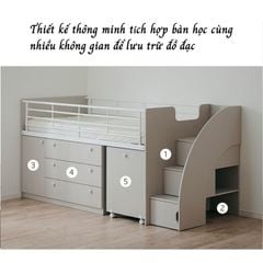 Giường tầng trẻ em kèm bàn học di động - GP365