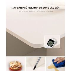 Bàn ăn thông minh trắng, có bánh xe di chuyển dễ dàng, tiện lợi - GP372