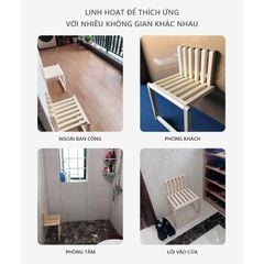 Ghế Gỗ Cao Su Xếp Gọn Treo Tường - GN69