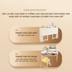 Bàn Làm Việc Gấp Gọn Trắng Hiện Đại GP309