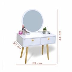 Bàn trang điểm 2 ngăn kéo full trắng GP140