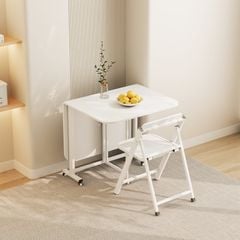 Bàn ăn thông minh gấp gọn full trắng - GM194