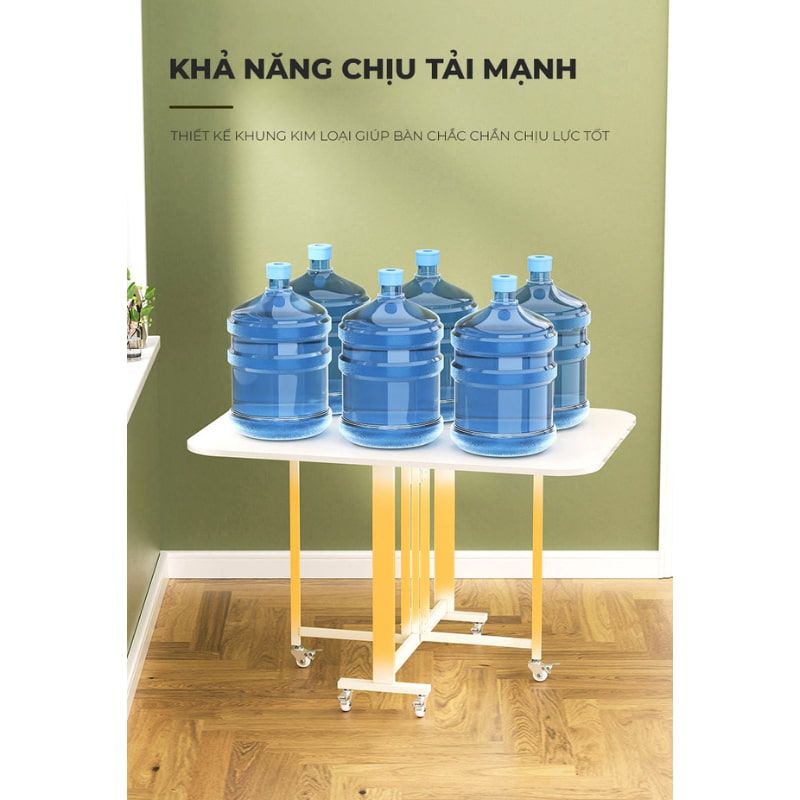 Bàn ăn thông minh gấp gọn full trắng - GM194