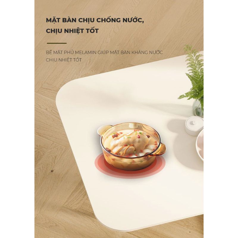 Bàn ăn thông minh gấp gọn full trắng - GM194