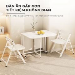 Bàn ăn thông minh gấp gọn full trắng - GM194