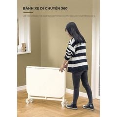 Bàn ăn thông minh gấp gọn full trắng - GM194