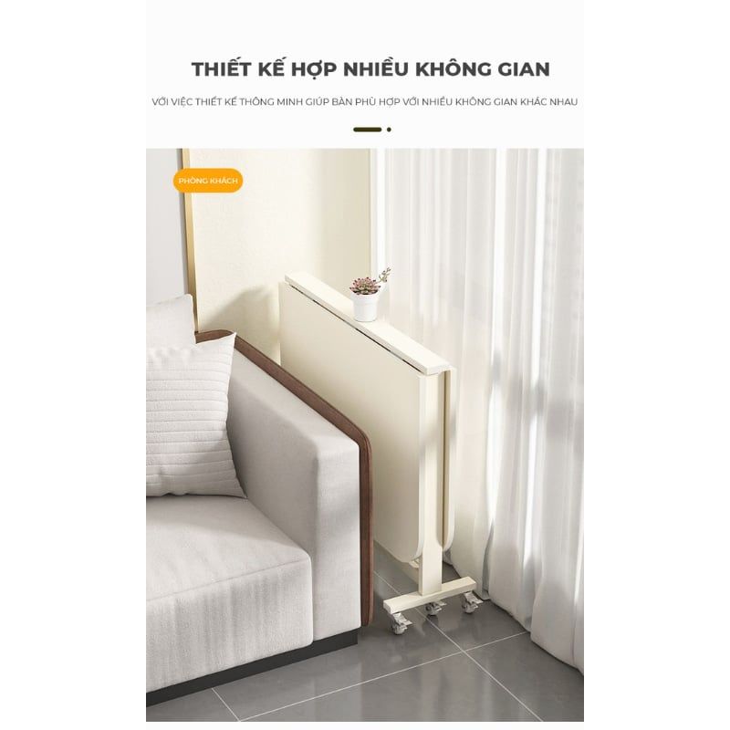 Bàn ăn thông minh gấp gọn full trắng - GM194