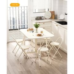Bàn ăn thông minh gấp gọn full trắng - GM194