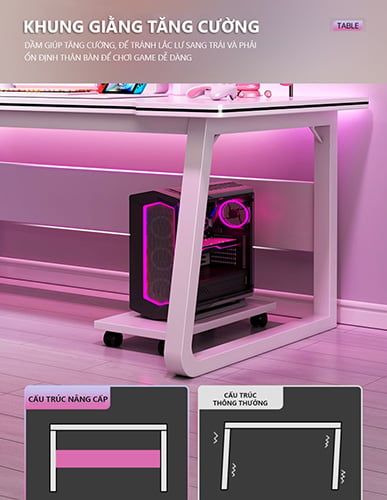 Bàn Gaming Hiện Đại GM95 (Tặng kèm Kệ PC để bàn GA29)