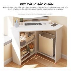 Bàn góc làm việc IGA tiết kiệm không gian kèm kệ sách - GP386