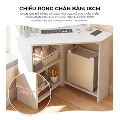 Bàn góc làm việc IGA tiết kiệm không gian kèm kệ sách - GP386