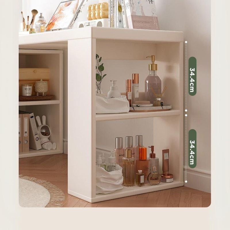 Bàn làm việc kèm tủ để đồ full trắng hiện đại, tiện lợi - GP368