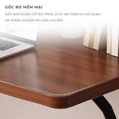 Bàn làm việc gấp gọn khung đen mặt óc chó GM139