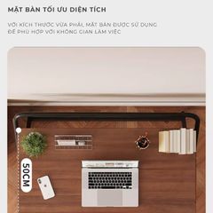 Bàn làm việc gấp gọn khung đen mặt óc chó GM139
