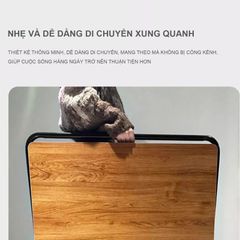 Bàn làm việc gấp gọn khung đen mặt óc chó GM139