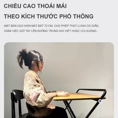 Bàn làm việc gấp gọn khung đen mặt óc chó GM139