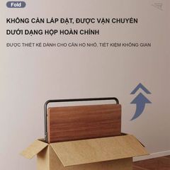 Bàn làm việc gấp gọn khung đen mặt óc chó GM139
