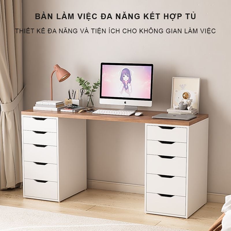Bàn Làm Việc Hiện Đại Kèm Tủ Đựng Đồ GP313