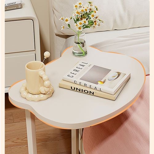 Bàn trà có bánh xe full trắng GM117