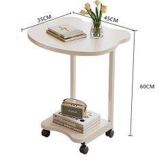 Bàn trà có bánh xe full trắng GM117