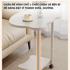 Bàn trà có bánh xe full trắng GM117