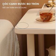 Bàn trà chân sắt 2 tầng trắng - GM143
