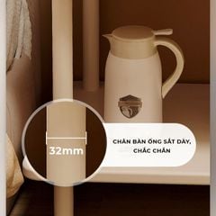 Bàn trà chân sắt 2 tầng trắng - GM143