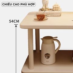 Bàn trà chân sắt 2 tầng trắng - GM143