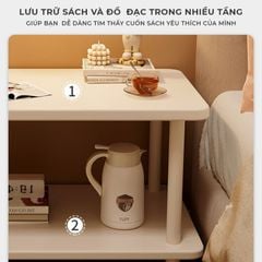 Bàn trà chân sắt 2 tầng trắng - GM143