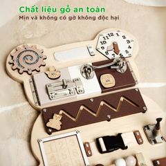 Bảng đồ chơi bận rộn cho bé hình gấu TOY10